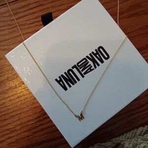 Oak & Luna 18" 14k Custom Gold Necklace, Letter M